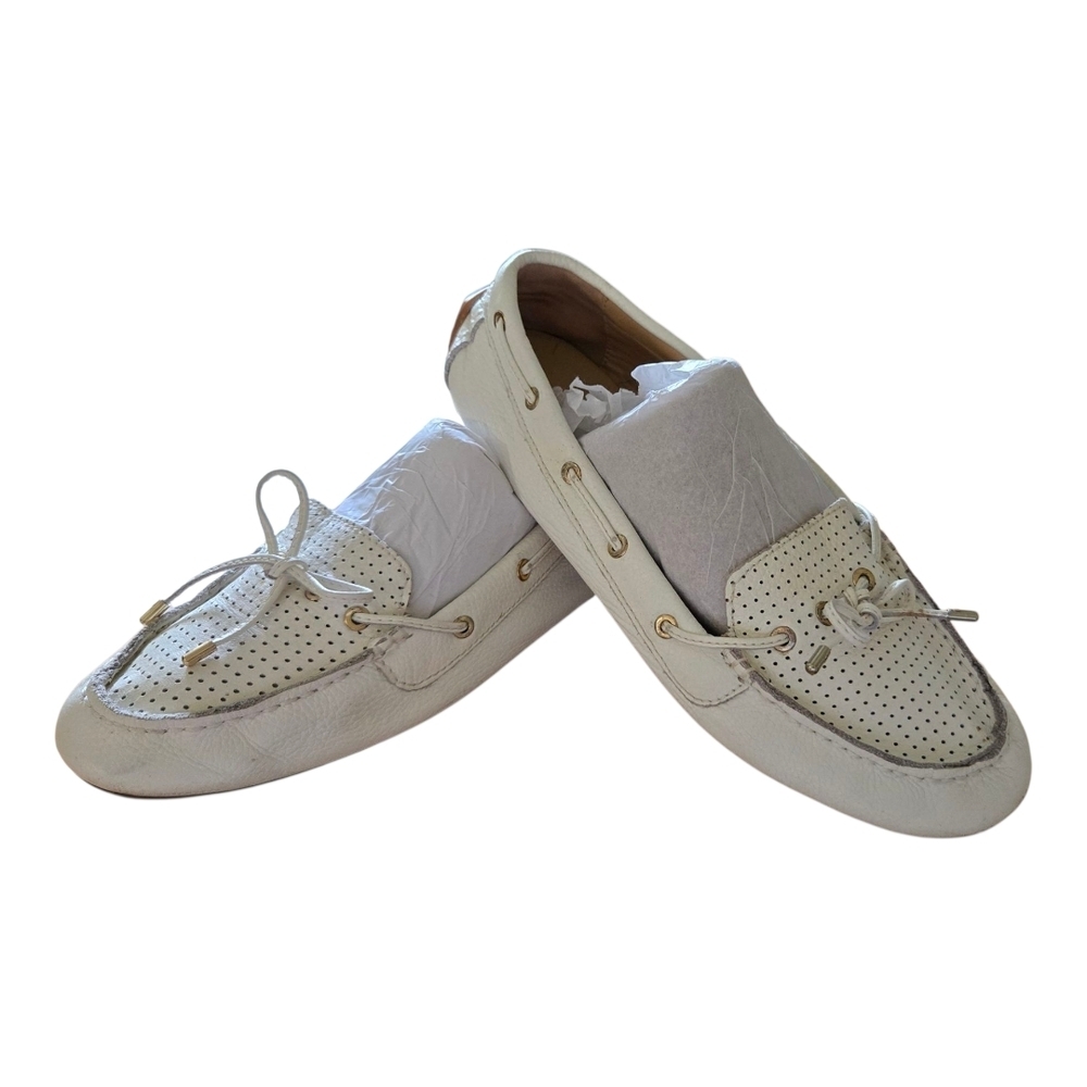 Talbots White Flats Comfortable Slip-On Design Driving Shoes - Picture 3 of 4